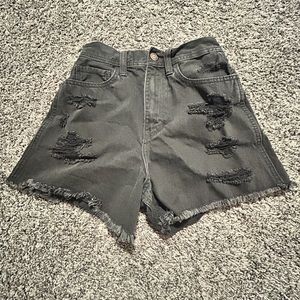 Black jean shorts